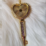 key heart photo necklace